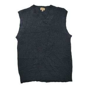 Club Monaco Navy V Neck Sweater Vest XS Cotton Linen Unisex Layering
